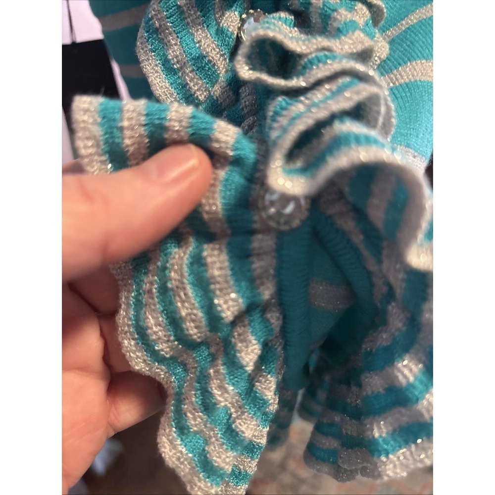 Belldini‎ Los Angeles Boutique NWT Teal And Silver  Sweater Sz Small. Mermaid. - Picture 4 of 12
